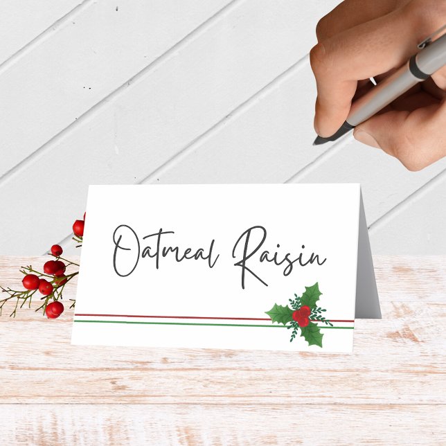 Comida, bebida o tarjetas de lugar elegantes y reb (Elegant Holiday Folding Label Cards for Food and Drink Labels, Place Cards, Contests and More)