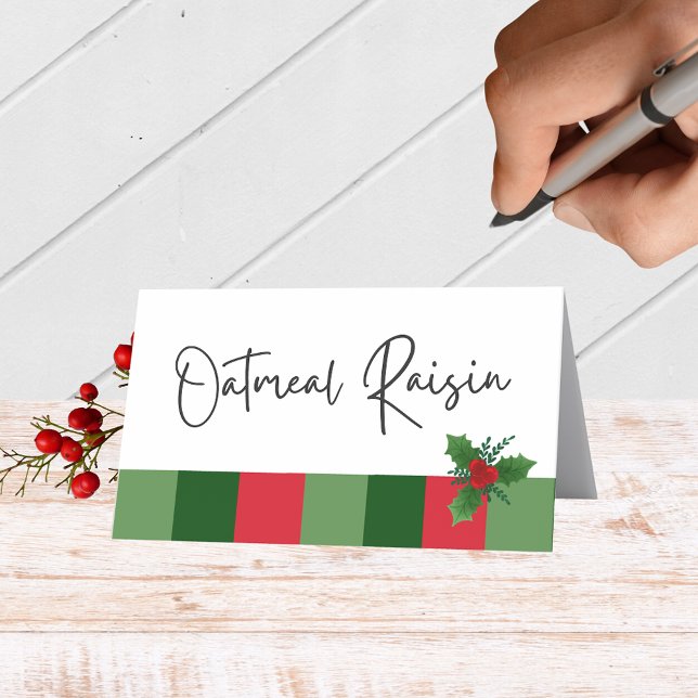 Comida, bebida o tarjetas de lugar patentadas y pl (Elegant Christmas Folding Label Cards for Food & Drink Labels, Place Cards, Contests and More)
