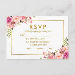 Comida Boda Floral Rosa Oro RSVP
