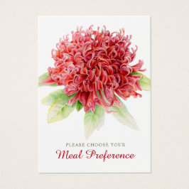 Comida boda opción tarjetas de flores de color bur