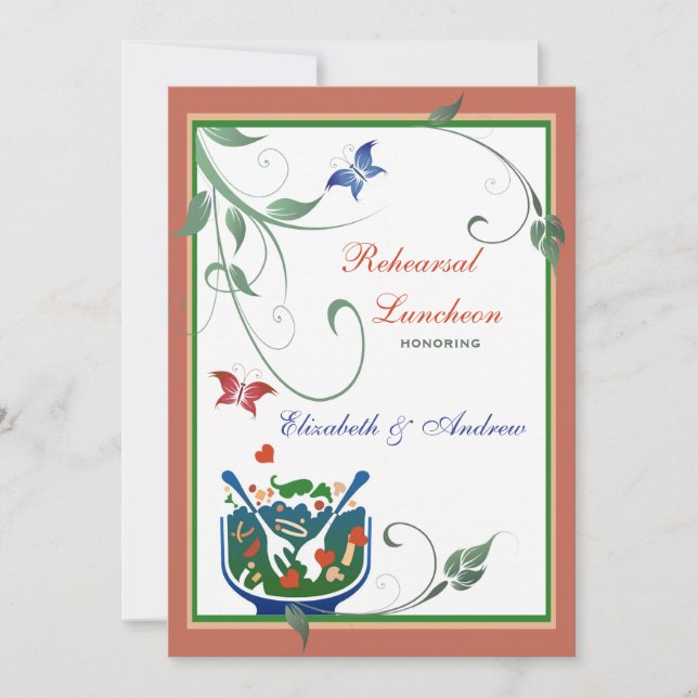 Comida Casual - Invitación al almuerzo del ensayo (Anverso)