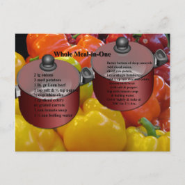 Comida completa en una postal de receta