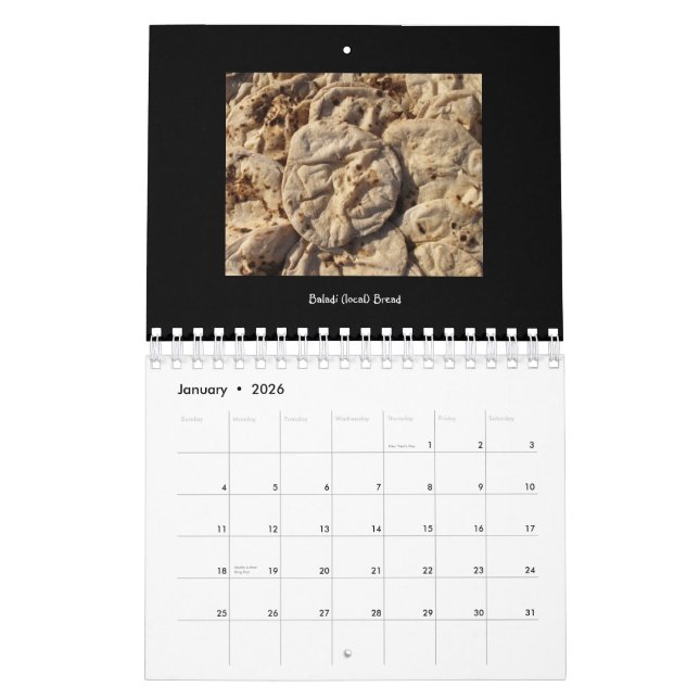 Comida del calendario de Egipto 2012 (Jan 2026)