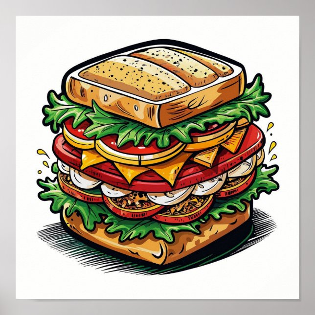 Comida divertida de arte mural (Frente)