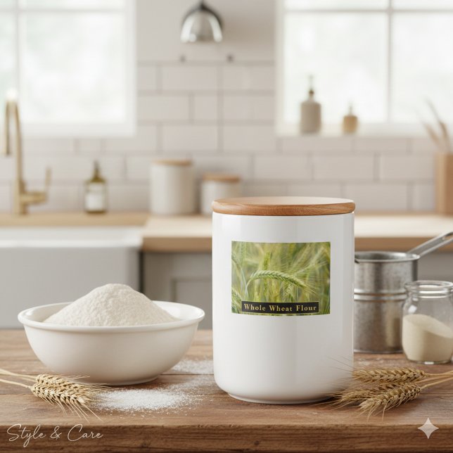 Comida Etiqueta completa de harina de trigo para el almac (Whole Wheat Flour Label for Kitchen Storage)