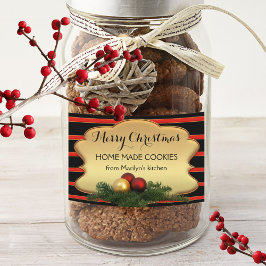 Comida Etiqueta de alimentos para Navidades con rayas de