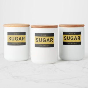 Comida Etiqueta de azúcar personalizada minimalista para