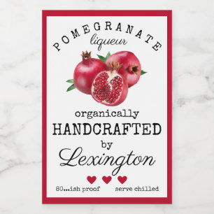 Comida Etiqueta De Liquidez De Pomegranato Para Un Frasco