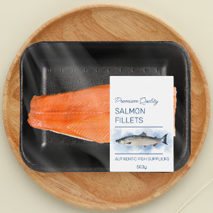 Comida Etiqueta de producto de filetes de salmón para pec