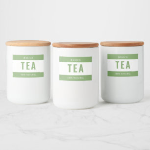 Comida Etiqueta de té minimalista para contenedores