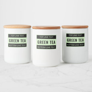 Comida Etiqueta personalizada para contenedor de té verde