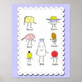 Comida favorita arte de cocina vintage