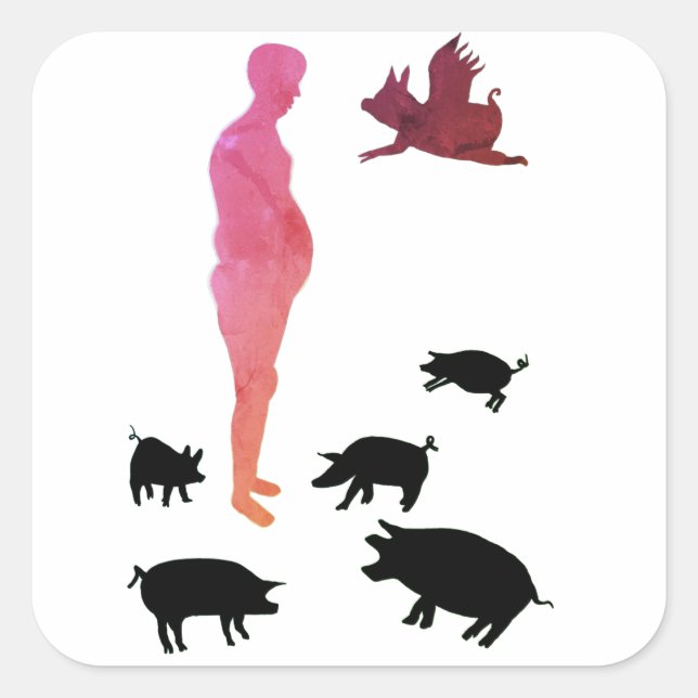 Comida feliz Pegatinas de la vegetación ecológica (Anverso)