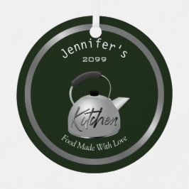 Comida hecha con amor Teapot Ornamento de Navidad