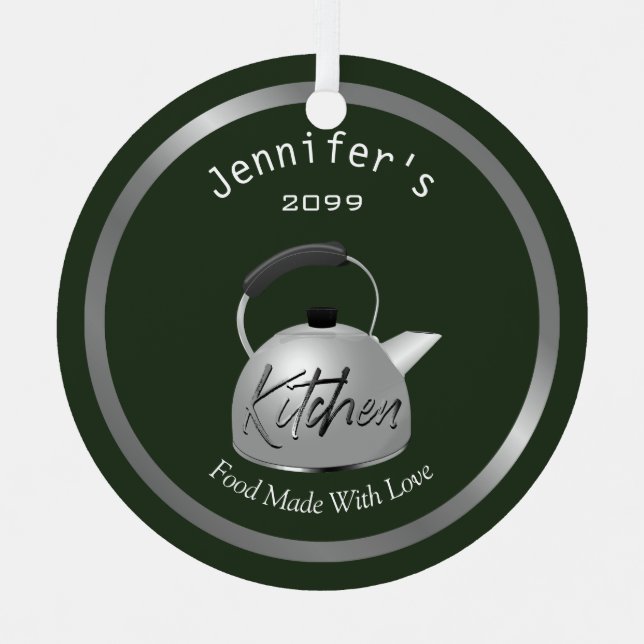 Comida hecha con amor Teapot Ornamento de Navidad (Anverso)