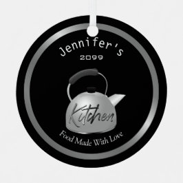 Comida hecha con amor Teapot Ornamento de Navidad