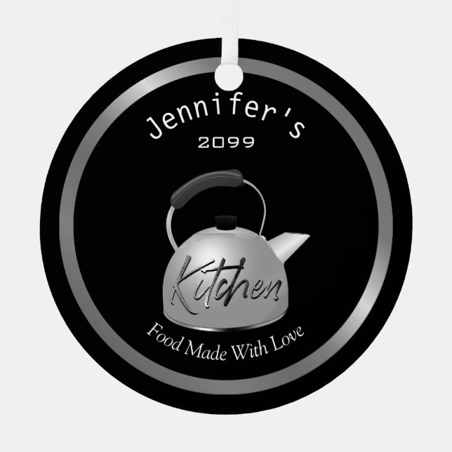 Comida hecha con amor Teapot Ornamento de Navidad (Anverso)