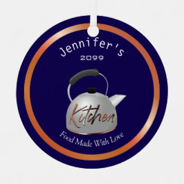 Comida hecha con amor Teapot Ornamento de Navidad