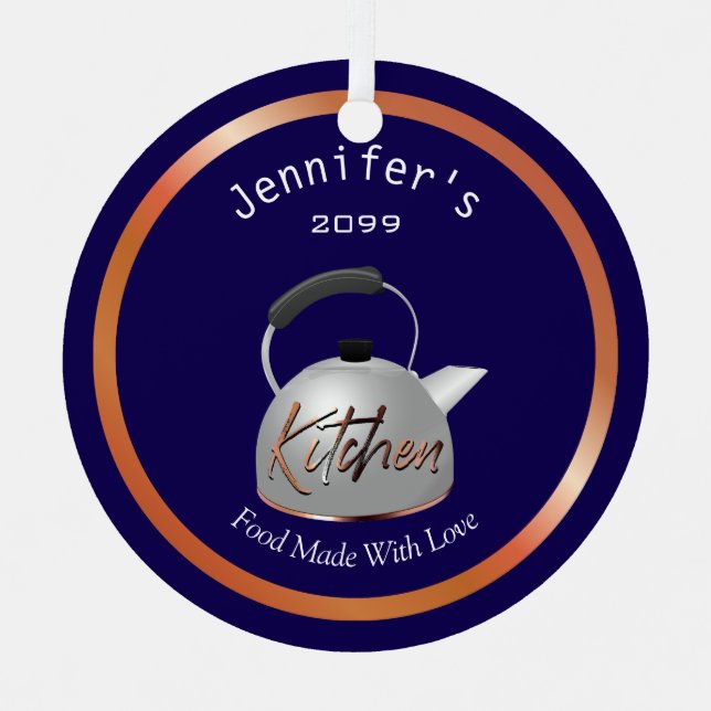 Comida hecha con amor Teapot Ornamento de Navidad (Anverso)