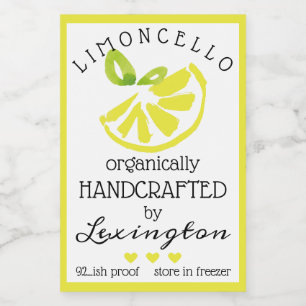 Comida Limoncello De Acuarela Para Una Pequeña Etiqueta D