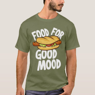 Comida para la camiseta de los hombres de buen hum