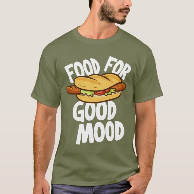 Comida para la camiseta de los hombres de buen hum (Anverso)
