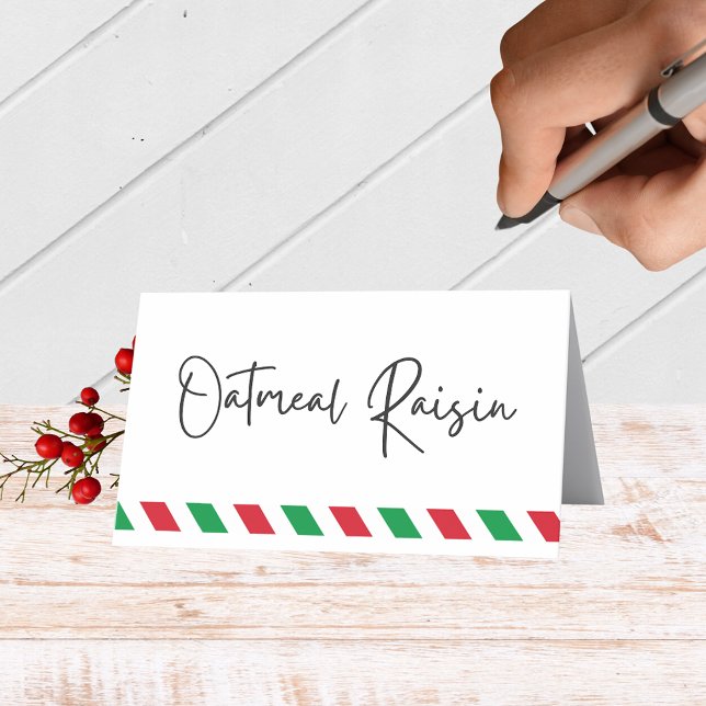 Comida plegable de vacaciones, bebidas o tarjetas  (Fun Christmas Holiday Folding Label Cards for Food and Drink Labels, Place Cards, Contests and More)