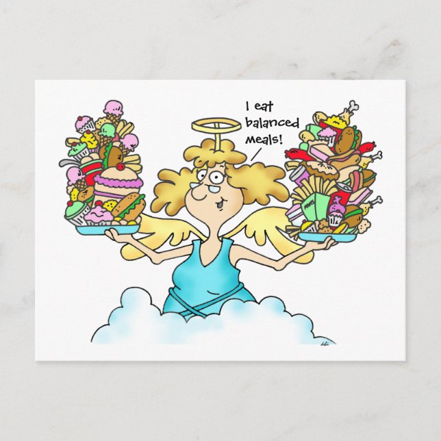 Comidas equilibradas de la postal #8 de la dieta (Anverso)