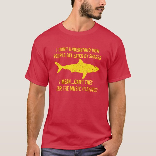 Comido por los tiburones - oiga la música - camisa (Anverso)