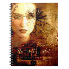 Comience a escribir el cuaderno del espiral del