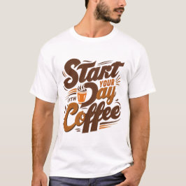 Comience el día con café | camiseta blanca