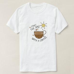 "Comienza el día con la camiseta gráfica del café