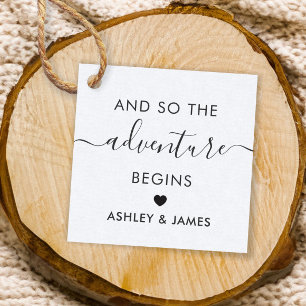 Comienza la aventura, etiqueta de bienvenida Boda,
