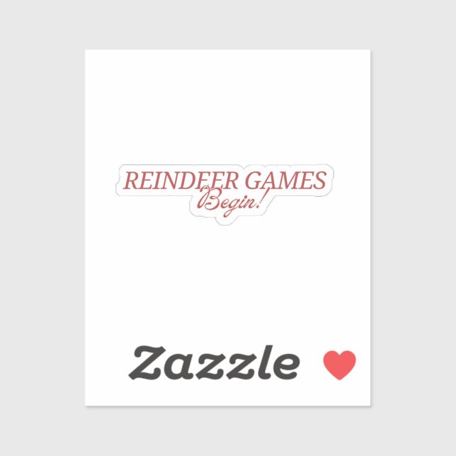 ¡Comienzan los juegos de renos! Pegatina (Hoja)