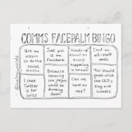 Comms Facepalm Bingo Ronda 1 postal