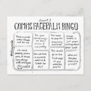 Comms Facepalm Bingo Ronda 3 postal