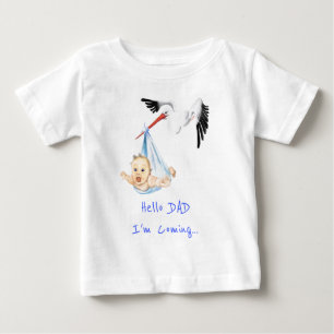 Cómnior bebé cigüeña de camiseta con Personalizado