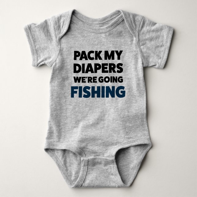 Cómnito bebe pescar camiseta de Jersey Bodysuit (Anverso)