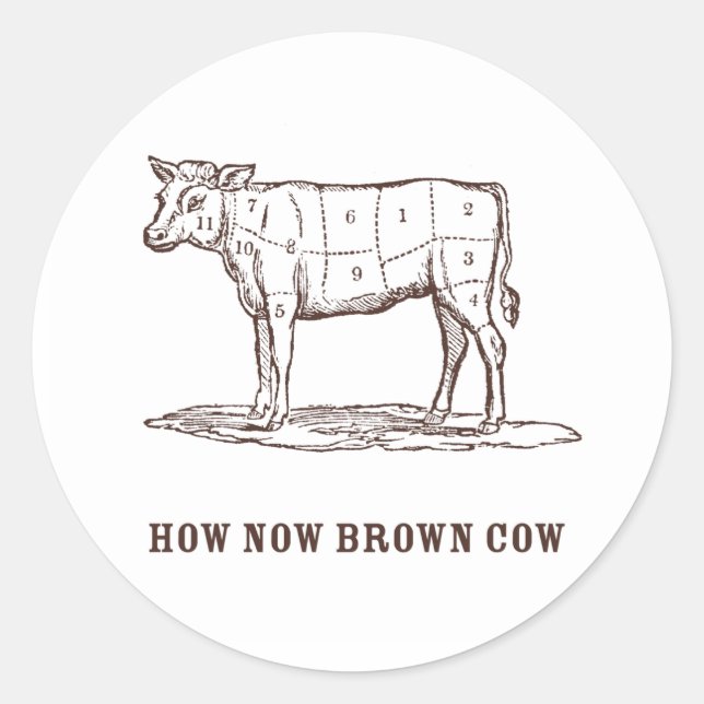Cómo ahora los Pegatinas de vacas marrones (Anverso)