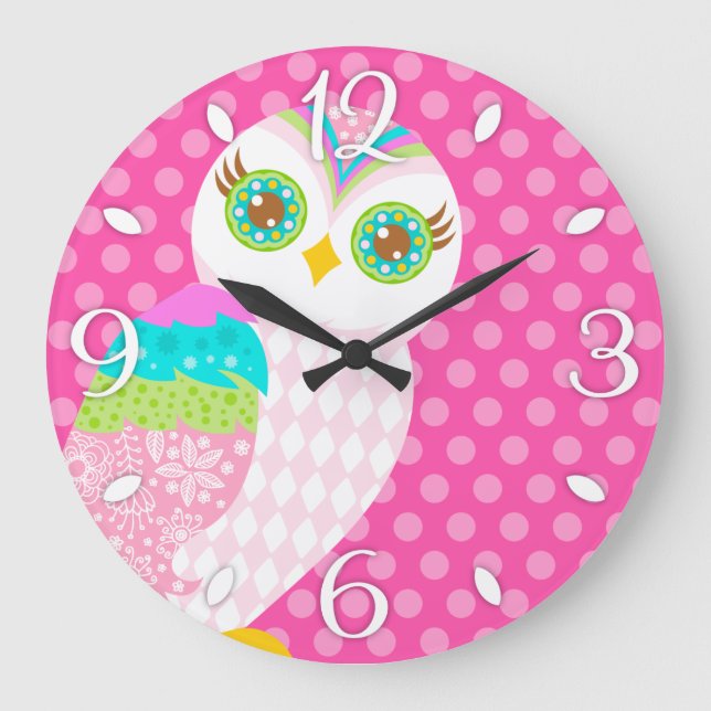 Cómo ahora reloj de pared blanco del búho (Anverso)