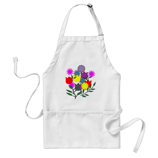 COMO delantal del ramo floral de la primavera (Frente)