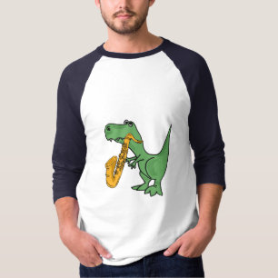 COMO el saxofón que juega la camisa del dinosaurio
