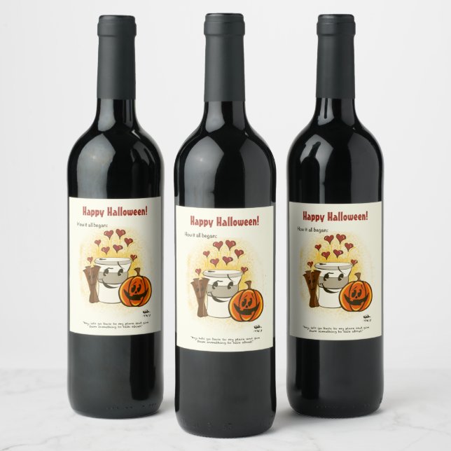 Cómo empezó todo la etiqueta de vino de Halloween (Botellas)