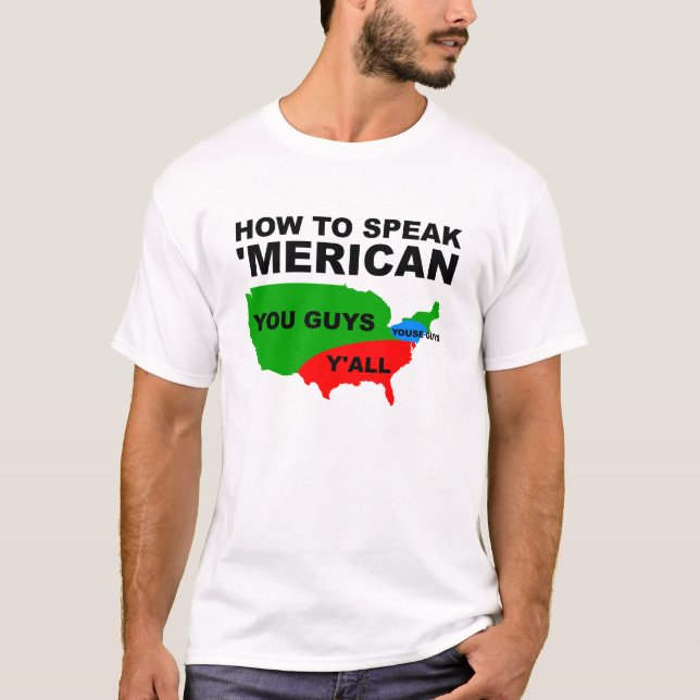 Cómo hablar camiseta divertida 'mericana (Anverso)