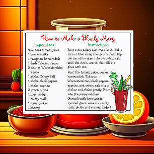 Cómo hacer una tarjeta de receta de Mary sangrient