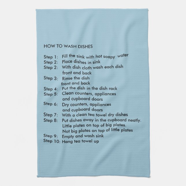 Cómo lavar platos Toalla de té de cocina (Vertical)