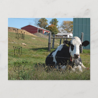"¿Cómo lo haces?", postal de vaca