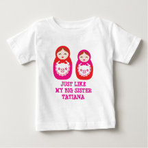 Como mi hermana mayor muñecas anidadas camiseta de