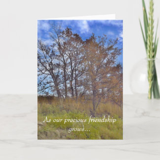"Como nuestra amistad preciosa crece" la tarjeta
