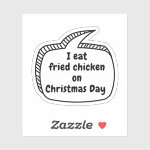 Como pollo frito el día de Navidad Pegatina de vin